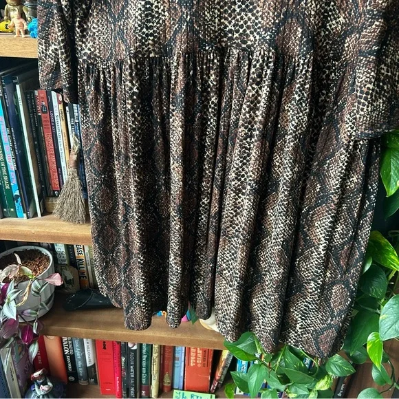 Cotton Emporium Brown Snakeskin Oversized Babydoll Dress - Picture 11 of 12